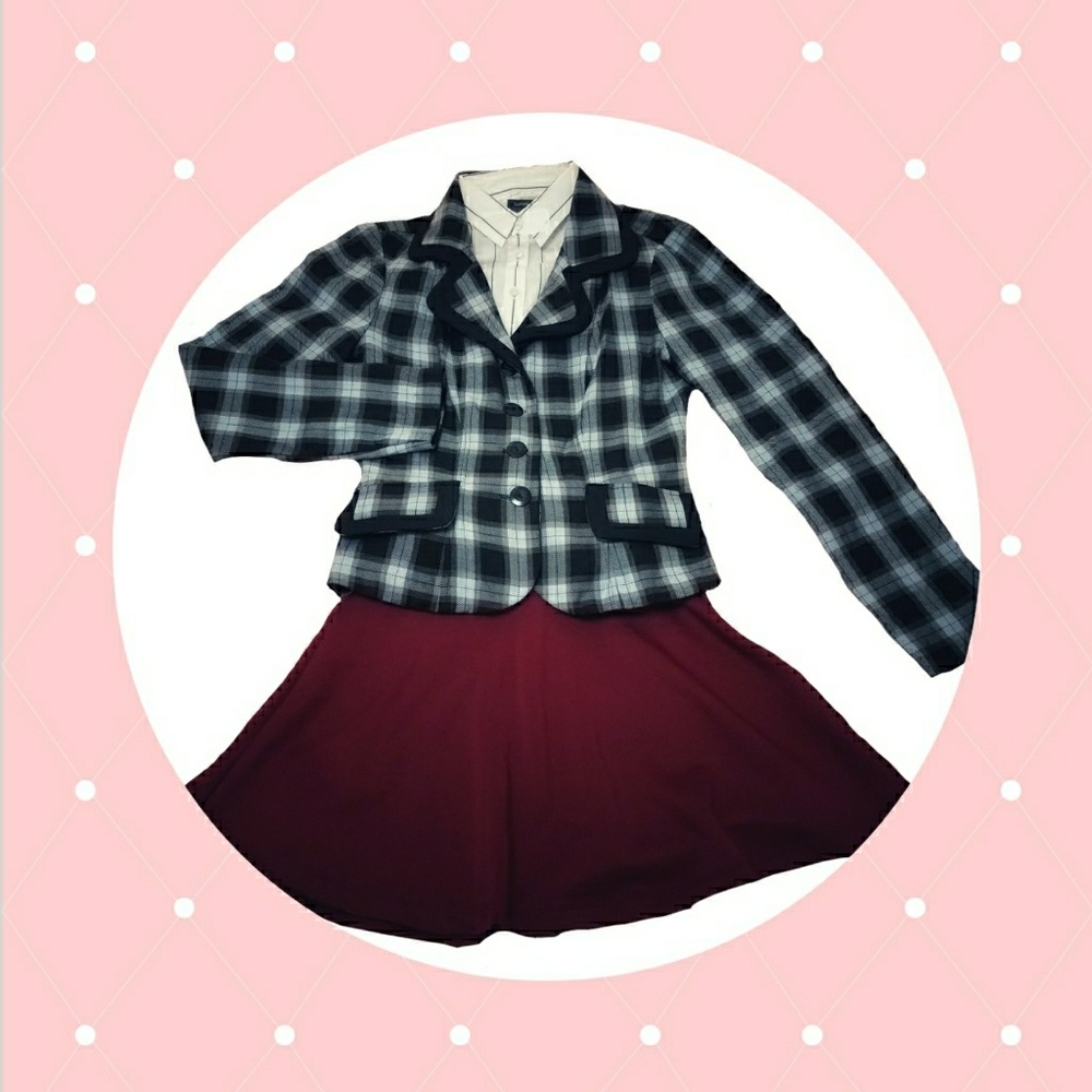 Vintage Plaid Blue Blazer